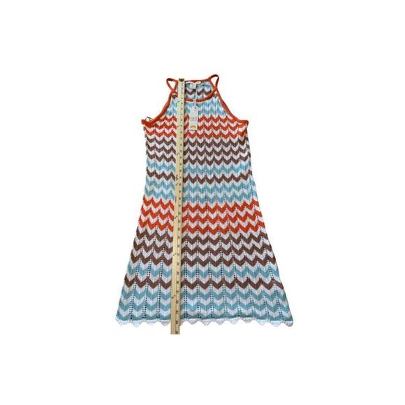 C&C California Dress Women's Small Multicolor Open Knit Swim Cover Sleeveless - Picture 2 of 4